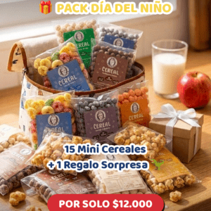 ✨ PROMO DÍA DEL NIÑO: 👉 15 Mini Cereales (30g) + 1 REGALO SORPRESA 🎁